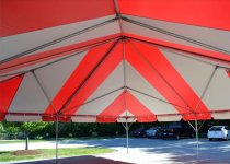 30 x 30 Frame Tent Interior Red & White